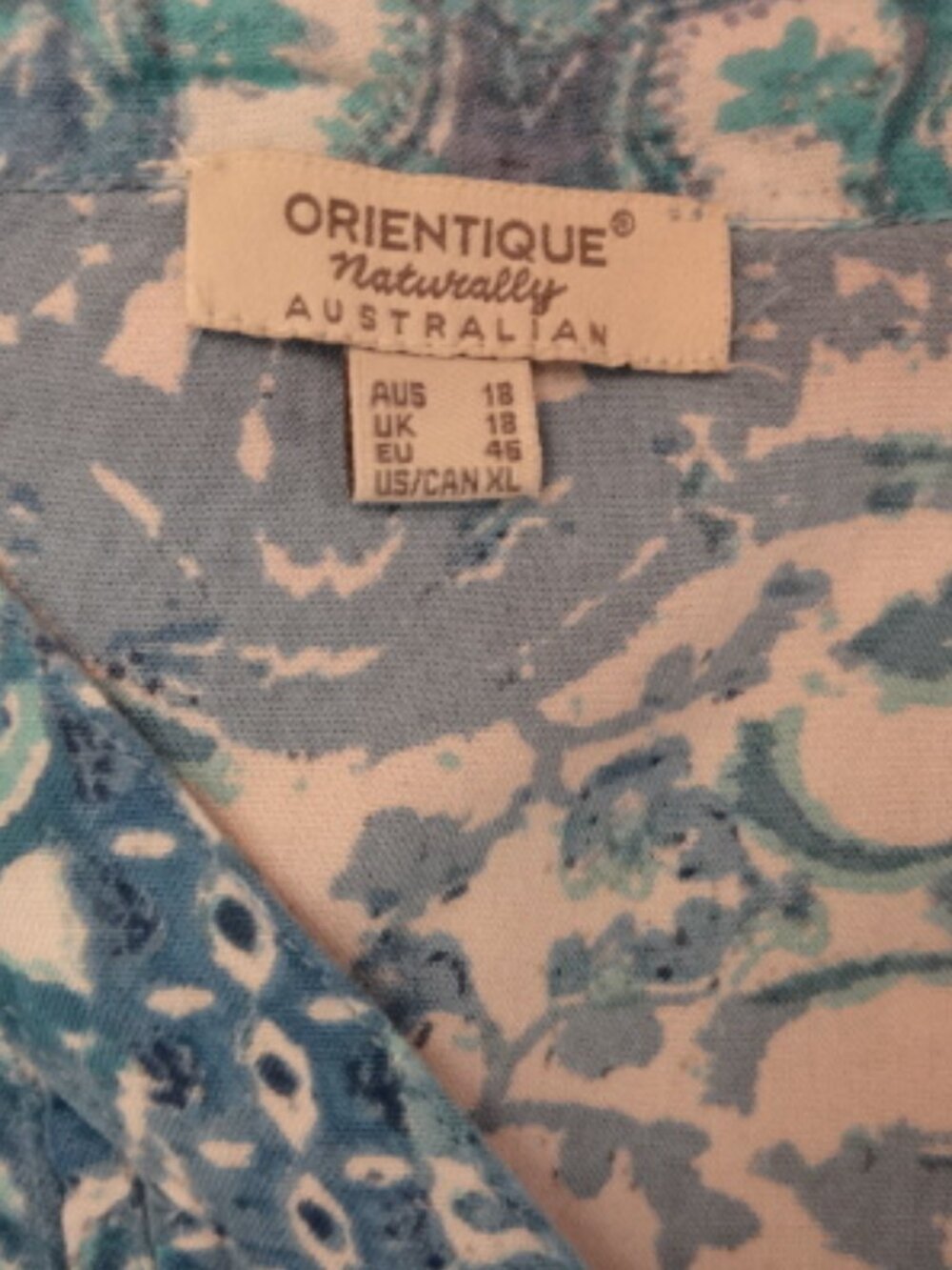 Orientique Naturally Australian Blue Pleated Tunic, NWT - Picture 4 of 9